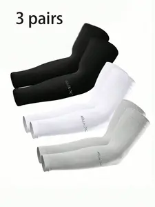3 pairs of unisex cool sports compression arm sleeves, Elbow Sleeve. They are thin styles for summer and suitable for various scenarios such as festivals and outdoor sports.