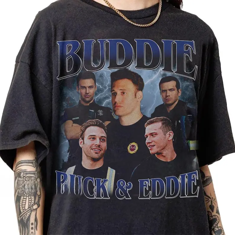 Vintage 90s Graphic Style Buddie Buckley Eddie T-shirt, Station 118 of The Los Angeles Fire Department Gift For Man and Women Unisex T-shirt