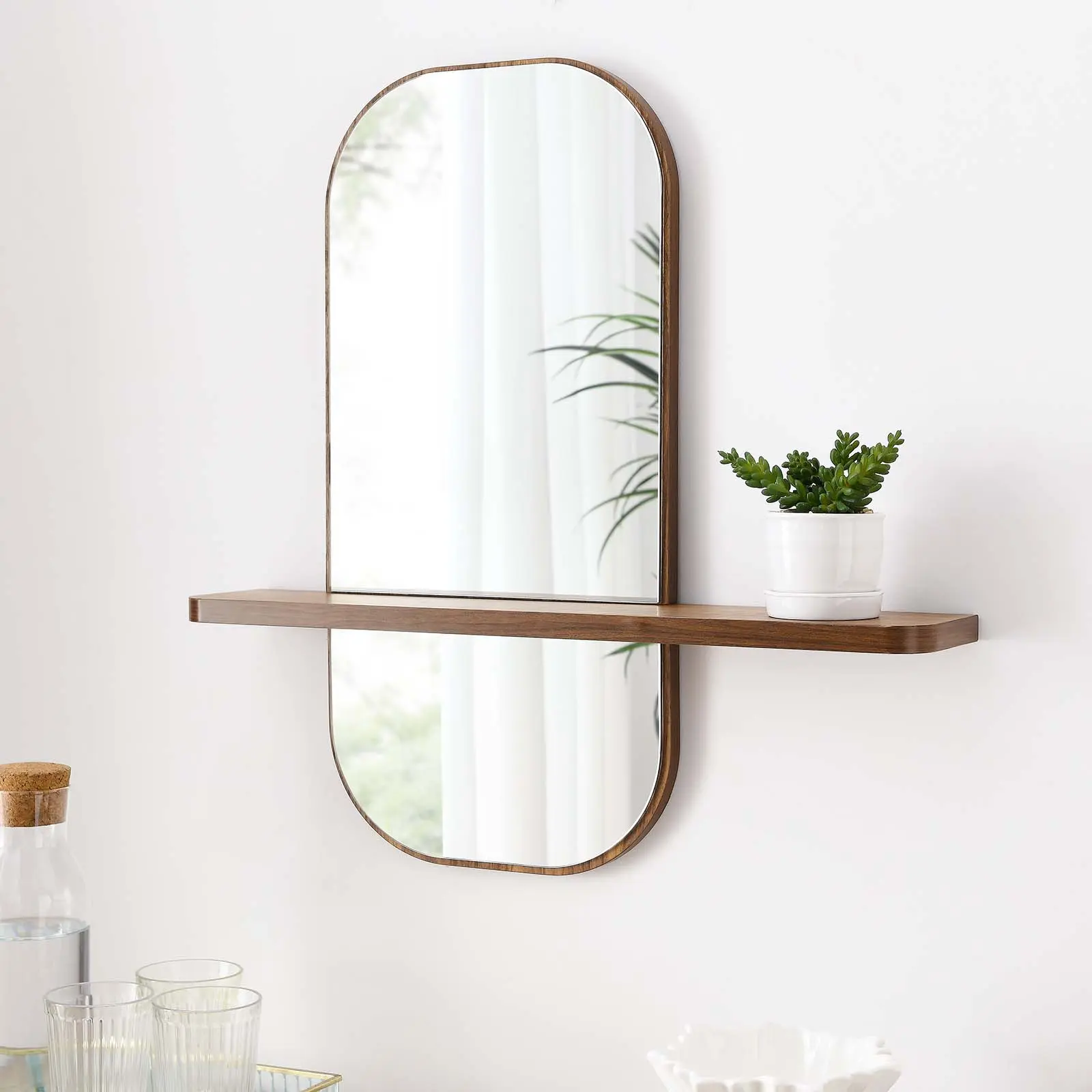 Modway Solstice Mirror in Walnut