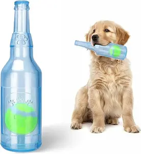 Generic Squeaky Chew Toy for Dogs, TPR Bottle with Tennis Ball Inside