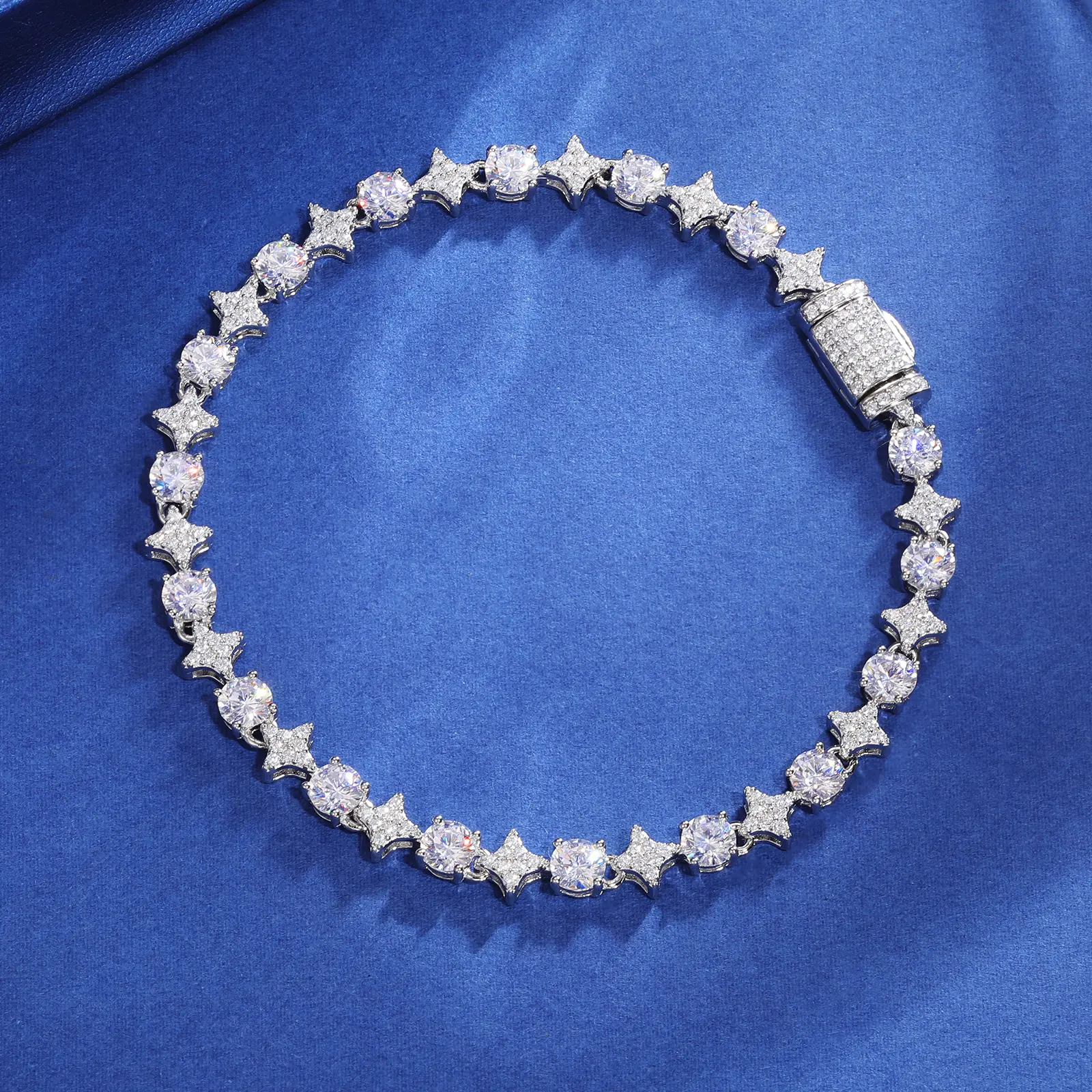 6mm Iced Out Bling  Bracelet S925 Sterling Silver For Women Exquisite Party Wedding Girlfriend Valentine's Day Jewelry【BS9250030 livestream】