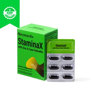 StaminaX Male Supplement with Zinc and Saw Palmetto- STAMINA BOOSTER- Clinically Dosed Energy Boost for Prostate Health - GMP Certified