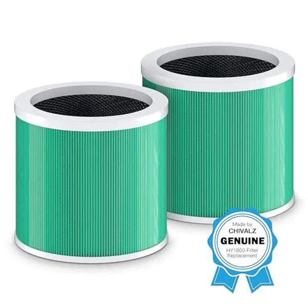 CHIVALZ HY1800 Air Purifier Replacement Filter - 3-in-1 Genuine HEPA 13 Allergen Bacteria Virus Filter, High-Efficiency Activated Carbon, Fine Preliminary, Odor Absorber, Anti-Allergy, Easy Install, 1 Count (Hepa Household Appliance Parts & Accessories),,