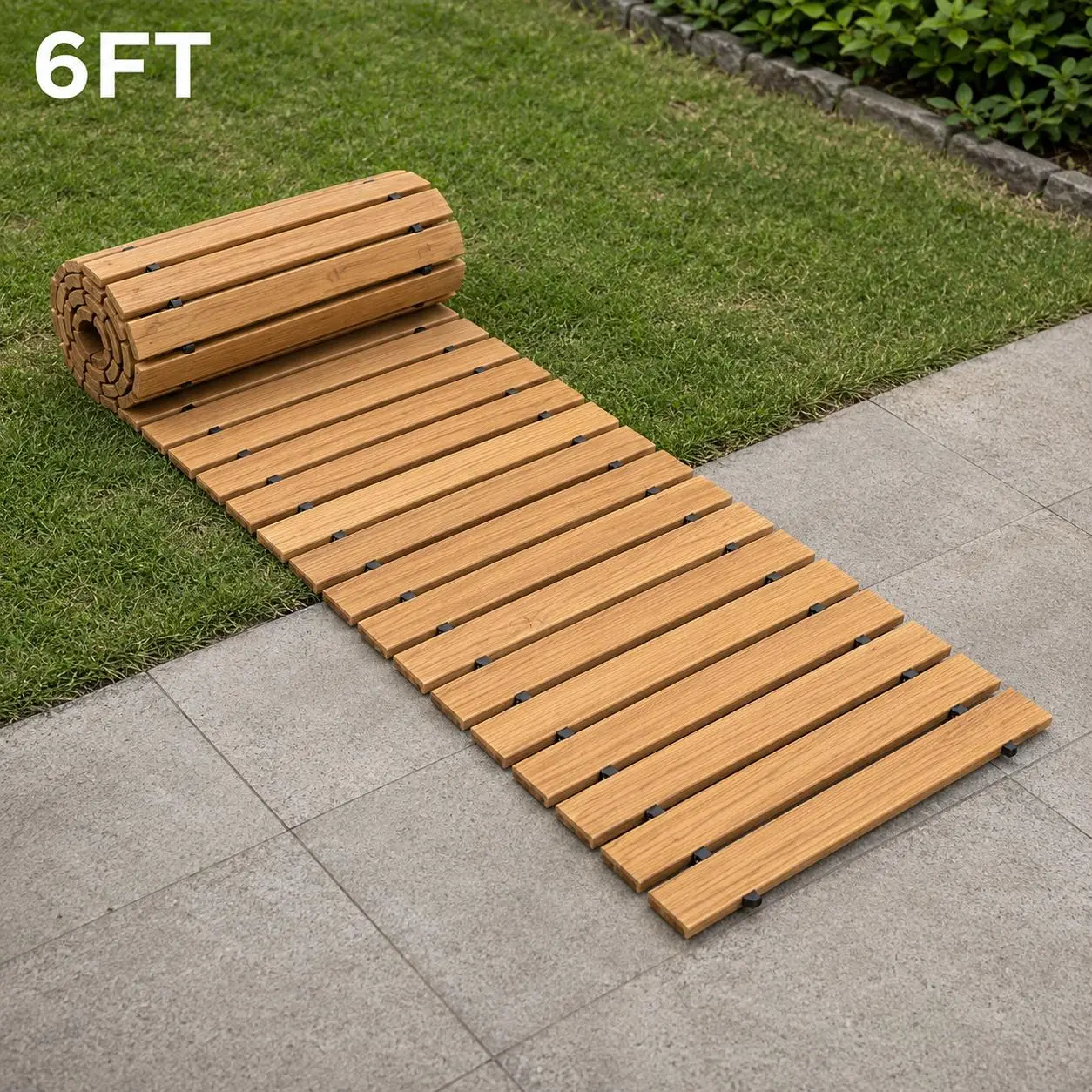Roll Out Garden Walkway, Wooden Outdoor Pathway for Backyard, Lawn, Patio, Gravel and Garden Upgrade Decorative Walking