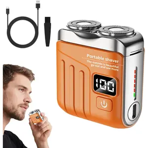 Luggage Electric Shaver, USB Rechargeable Mini Shavers for Men, Mini and Portable Suitcase Design, Electric Razor with Double-Ring Magnetic Cutter for Travel & Daily Use`