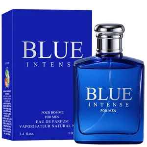 Blue Intense for Men Modern Masculine Eau De Toilette Spray 3.4 Fl Oz Aquatic Fresh Cologne with Citrus Sage Suede Cucumber Muskmelon Tangerine Fragrances Long Lasting