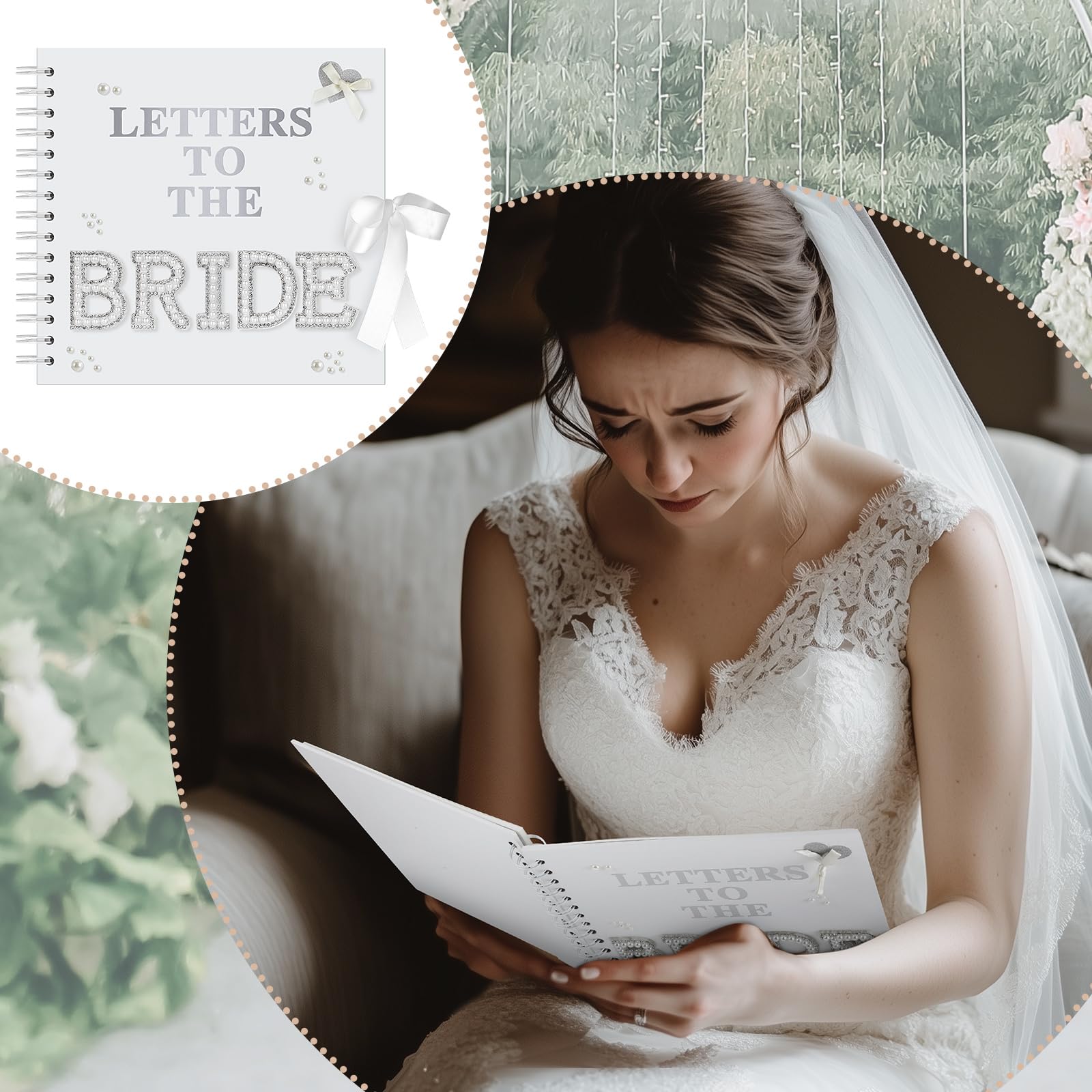 Letters to the Bride Book Wedding Gift - Heartfelt Wedding Letters Scrapbook for Bride, DIY Bridal Shower Gift from Bridesmaids & Mom, Elegant Pearl Decor Keepsake Memory Book for Wedding Morning