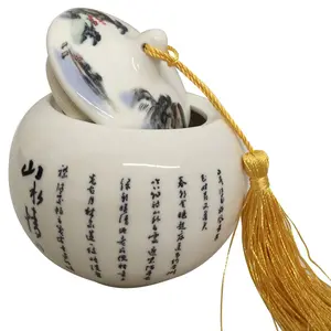 Thy Home Exquisite Oriental Porcelain Ceramic Storage Jars - Multi-Use Kitchenware for Tea, Coffee Storage and Tea-Making Tool Organization, Storage Jar