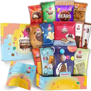 Midi International Snack Box | Premium Exotic Foreign Snacks | Unique Snack Food Gifts Included | Light Blue Space Theme | Candies from Around the World | 12 Full-Size + 1 Bonus Snacks