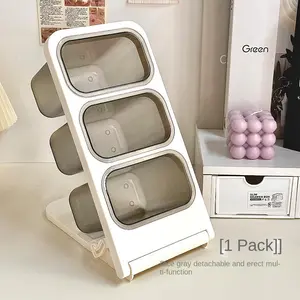 Desktop Incline Pen Holder Storage Box, Large Capacity Student Office Marker Pen Stand, Multi-Functional Organizer, Makeup Storage Box, Desk Accessories, Stationery