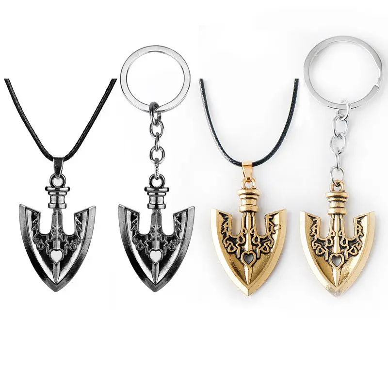 Anime Arrow Keychain & Necklace, Vintage Style Durable Alloy Pendant for Unisex Cosplay & Daily Wear, 2.7x4.2cm, Keychains, Stand Arrow
