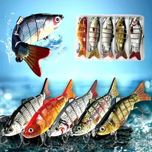FINXTIDE 3/5PCS/Set Fishing Lures for Bass Trout Animated Multi Jointed Swimbaits Slow Sinking Bionic Swimming Baits Bass Swim Warrior Swimbait Freshwater Saltwater Bass Lifelike Torpedo Fishing Lures Kit for Dealsforyoudays and Father‘Day Love Gift