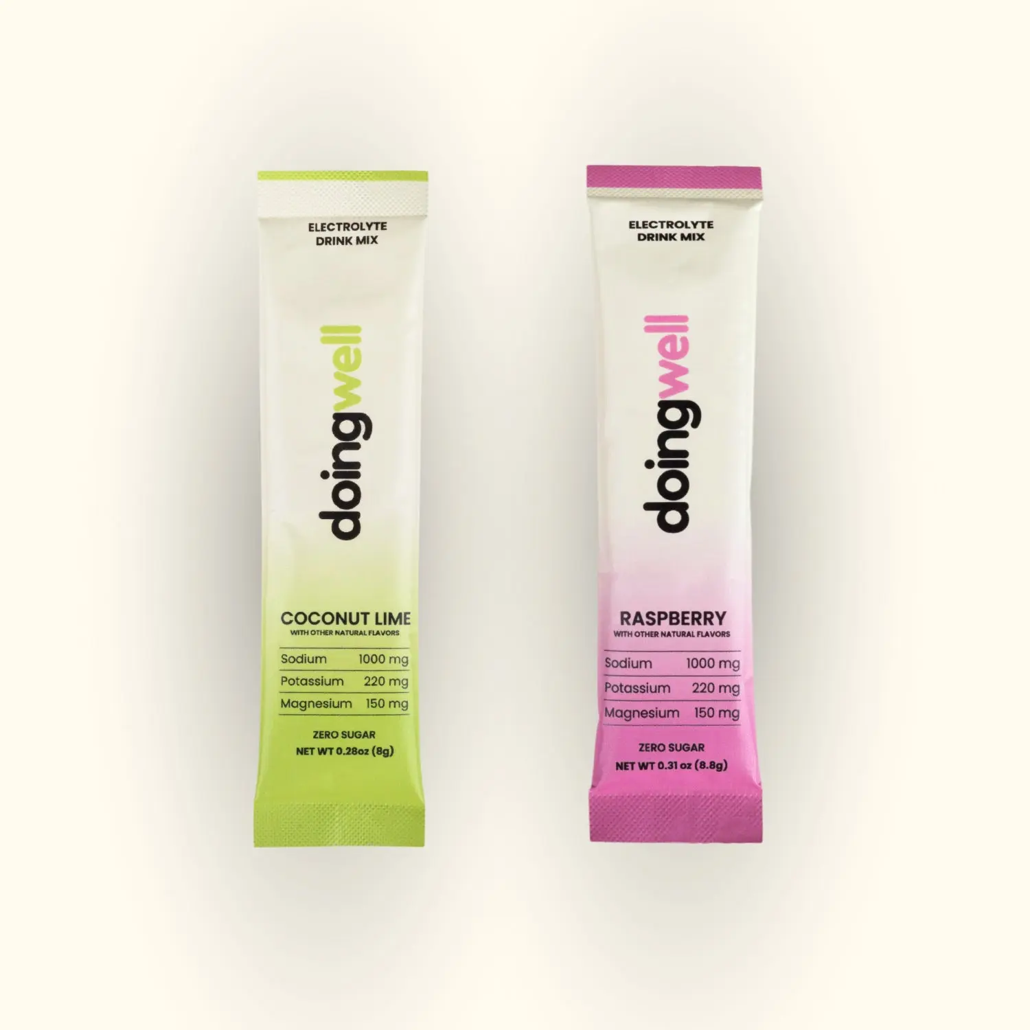 Sugar-Free Electrolyte Drink Mix Sampler Pack - 10-Stick Combination (Raspberry + Coconut Lime), 0.25 oz (8.8g) Each, Gym Bag-Friendly, Supports Muscle Function, Hydration Boost with Potassium & Citric Acid for Post-Long Session Rehydration