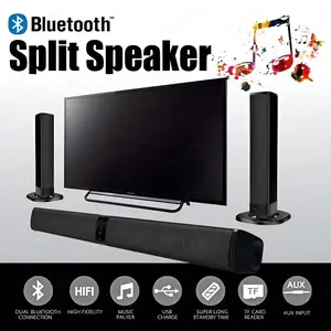 New Soundbar with Built-in Subwoofer, 20W Wireless TV Speaker for Home Theater and Karaoke, AUX/TF/FM