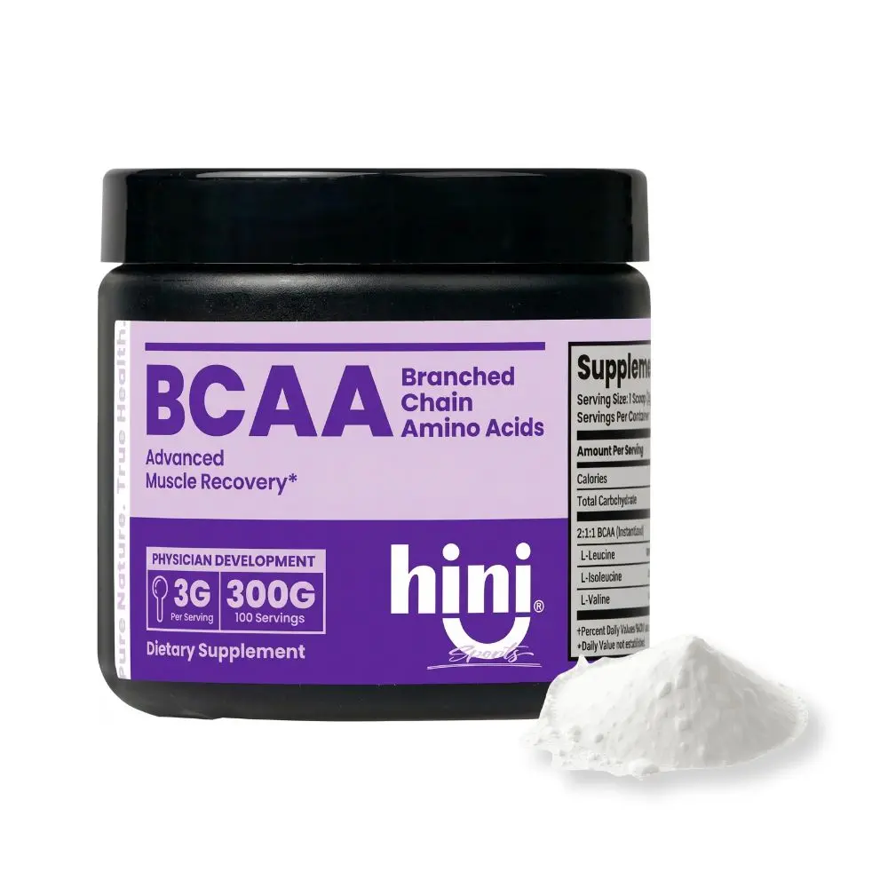 HINI Pure BCAA Powder - 300g (10.58 oz), 100 Servings, 2:1:1 Ratio Branched Chain Amino Acids, Third-Party Tested Healthcare Dietary Supplement for Muscle Recovery & Growth, Unflavored, Keto-Friendly, Gluten-Free, No Fillers