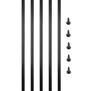 fathersdaygift VEVOR Deck Balusters, 51 Pack Metal Deck Spindles, 32x0.75 Staircase Baluster with Screws, Aluminum Alloy Deck Railing for Wood and Composite Deck, Circle Baluster for Outdoor Stair Deck Porch