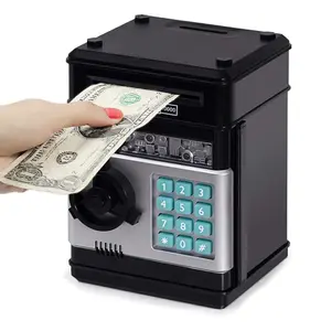 ABS Plastic Compact Mini ATM Code Lock Electronic Piggy Bank - Secure Cash & Coin Saving Box, Cartoon Kids’ Gift & Decor