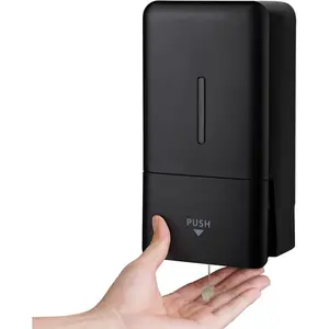 27oz (800 ml) Manual Wall Mounted Soap Dispenser, Ideal for Commercial Bathrooms Restaurants Hotels, Use with Liquid Hand Soap Shampoo, ABS Black