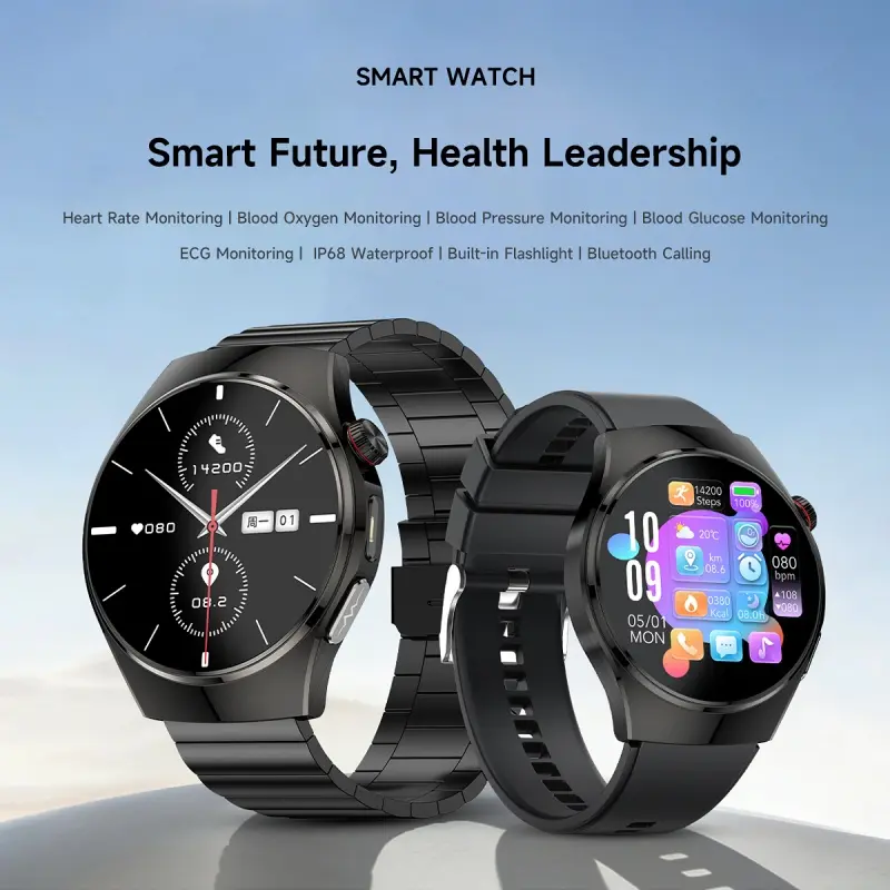 2026 New Model ECG Smartwatch — Heart Rate & Sleep Monitoring, Bluetooth Calling, Flashlight, Pedometer, Outdoor Sports Watch, Unisex