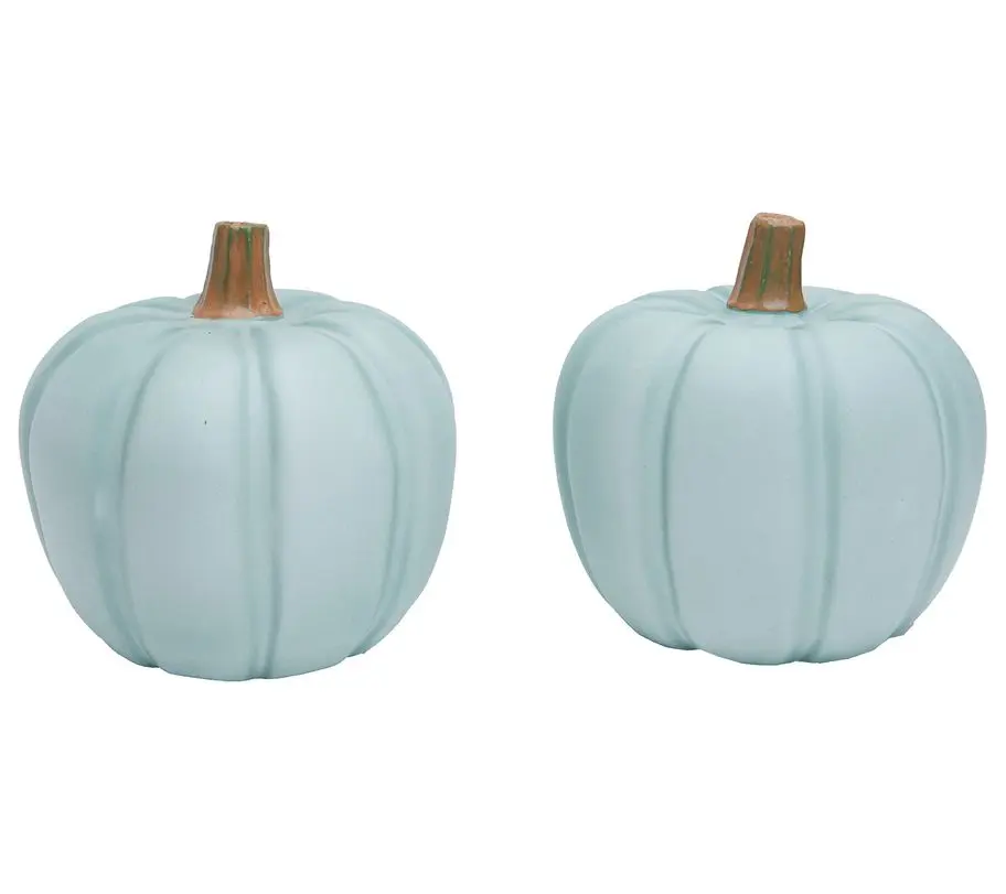 C&F Home Pumpkin Figures Medium - Green Matte S et of 2