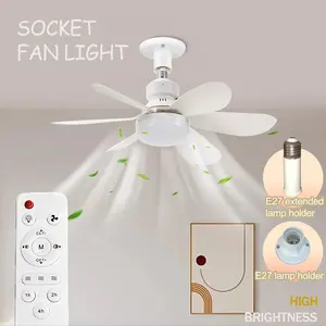 Plug-in Ceiling Fan Light with Remote Control - Pure Copper DC Motor, Variable-Speed, Energy-Saving Quiet Operation, Adjustable Lighting, Timer Function - Home Decor Lighting Accessory