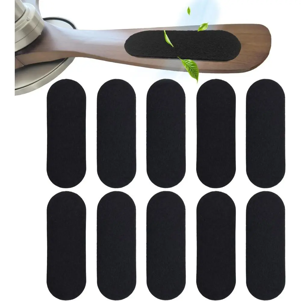 10 Activated Carbon Air Filters for Ceiling Fan Blades, Easy-to-Stick Ceiling Fan Blade Filters for Common Household Pollutants in Homes and Offices, Suitable for All Fan Blades, Air Quality