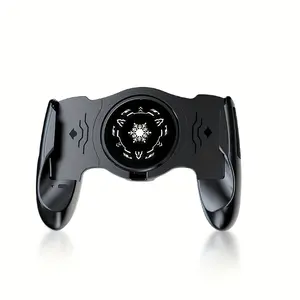 Black Gaming Controller with Ergonomic Grip, RGB Lights, USB Plug Phone Cooler – Compact Cooling Handle Accessories for Gamers, Compatible with Mobile Gaming Consoles and Smartphones