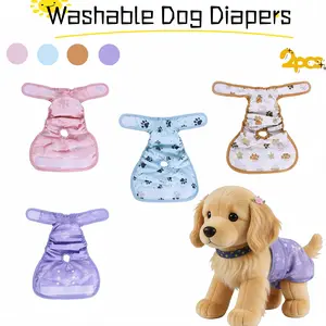 2 Pack New Digital Print Reusable Dog Diapers, Puppy Diapers, Designed for Pregnant Dogs, High Absorbency, Washable, Breathable Pet Safety Pants