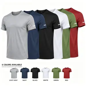 Men's 6-Pack Loose Fit Activewear Performance T-Shirts, Quick-Dry Moisture-Wick Athletic Gym Tees, Lightweight Breathable Reflective Stripe Training Shirts for Running, Hiking