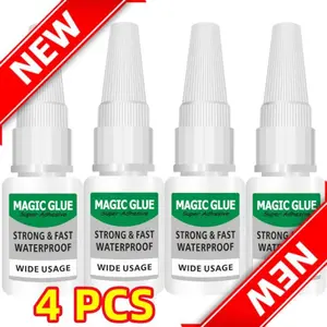 4PCS Magic Glue Shoe Glue New Super Glue Clear, Strong Adhesive,Fast Drying Cyanoacrylate Glue for Wood,Rubber,Leather, Plastic, Metal, Rhinestone Jewelry, DIY Crafts