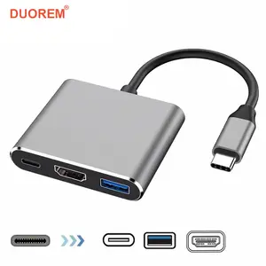3 in 1 USB 3.1 Type-C Adapter, PD/HDTV/USB 3.0 Converter, Multi-Device Universal Charger, USB C Interface