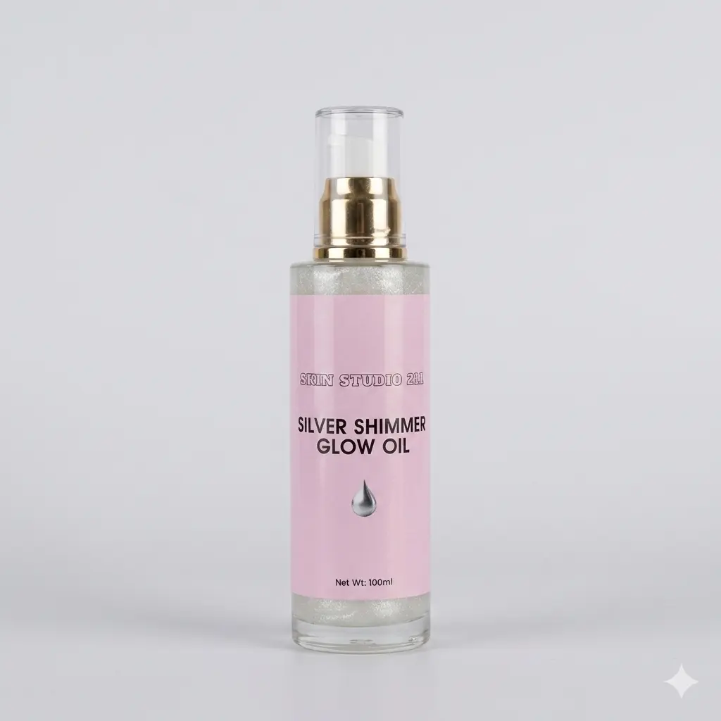Skin Studio 211 Silver Shimmer Glow Oil - Illuminating Body & Face Oil (100ml)⁠