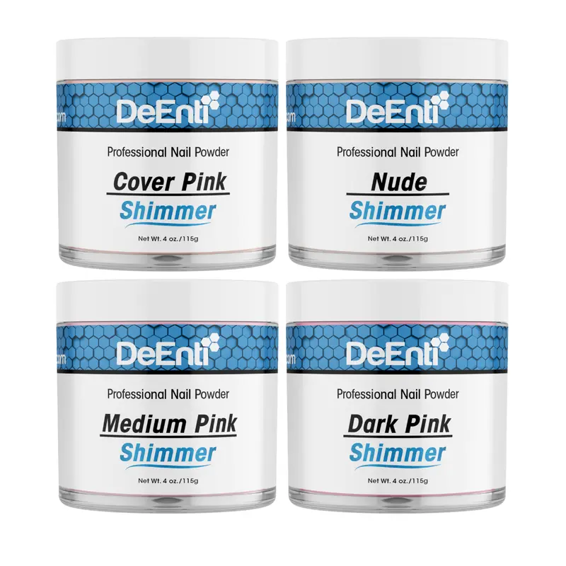 DeEnti 4 oz Shimmer Professional Acrylic Powder, Non-Yellowing Self-Leveling Formula for Manicure Nail Art & Fake Nails Professional Quality Salon-Grade Shine 4 oz