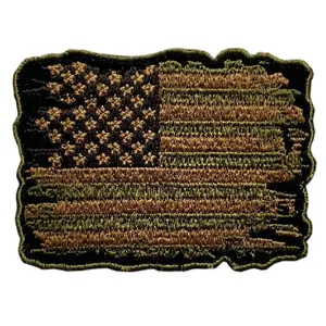 Distressed American Flag Vintage Look Tactical Patch (3.0 inch - “Hook ” Fastener -DP-6)