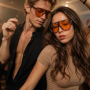 Women's Tinted Lens Sunglasses, Vintage Style Glasses, Modern Fashion Accessories, Ideal for Oval Face Shape