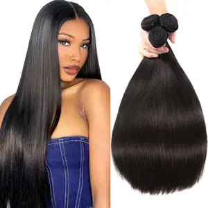 QVR Remy Human Hair 1 Bundles Straight Hair Natural Color