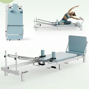 Foldable Pilates Reformer Machine with Music Wire Springs & Jump Board | Home Workout Equipment, Supports Up to 400lbs