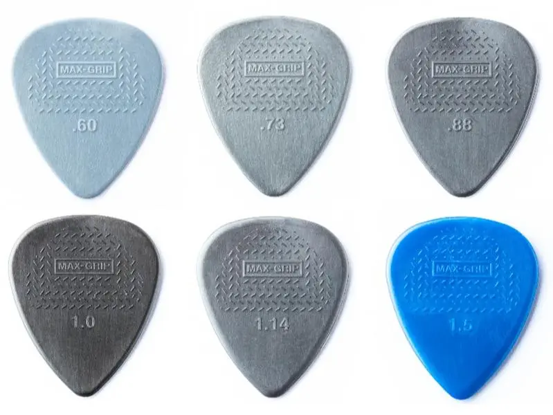 Dunlop Nylon Max Grip Standard Picks Sample Mix Pack - 2 of Each Gauge for Testing & Sampling Guitar Accessories