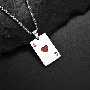 Fashion Poker Card Pendant Necklace for Men and Women Poker Card Pendant ﻿