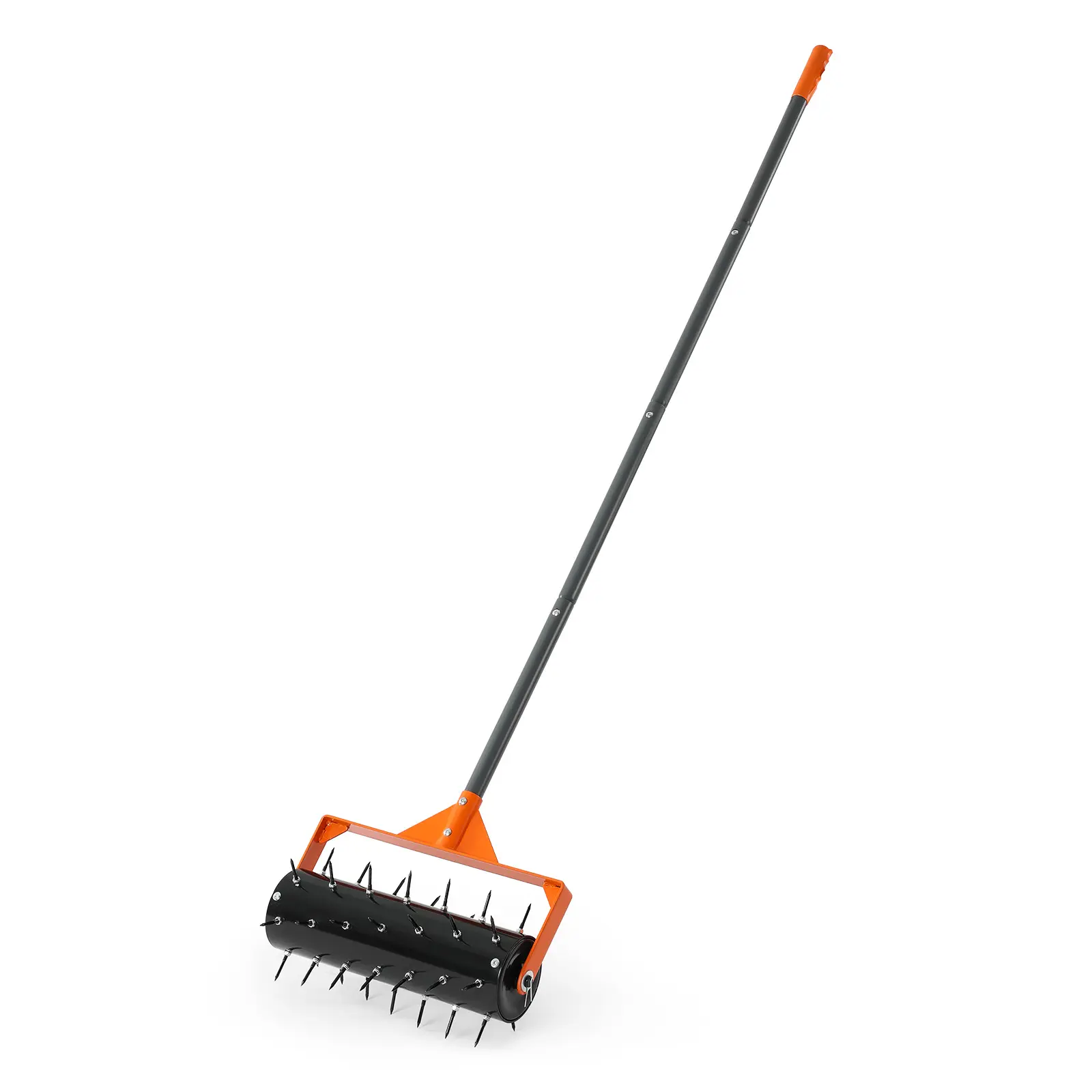 【summerfinds】VEVOR Rolling Lawn Aerator, 15 in Manual Push Aerator Roller with 42 Spikes & 60 in Long Handle, Fillable Drum for Added Weight, Heavy-Duty Lawn Soil Penetrator for Garden Yard Compacted Soils