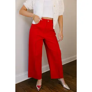 Leyla Red Wide Leg Pants
