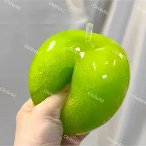 Green Apple Slushie Squishy Fidget Toy, Crunchy Moldable Non-Rebound Sensory Stress Reliever for Medium Grip Strength