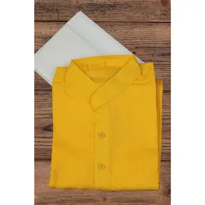 Cotton Silk Bottom Fabric Stitched Men's Kurta Pyjama