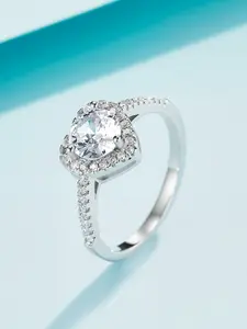 ICED CHICS 1PC Hip-hop heart-shaped rings, oversized synthetic zircon accessories, suitable for weddings, dates, Valentine's Day, gifts, Unisex