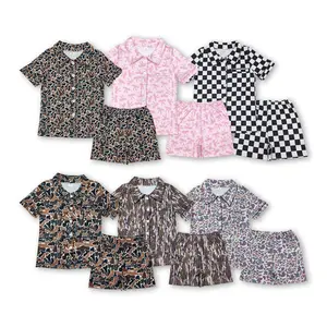 Adult Women Summer Pajamas Set Sleep Wear Button Milk Silk