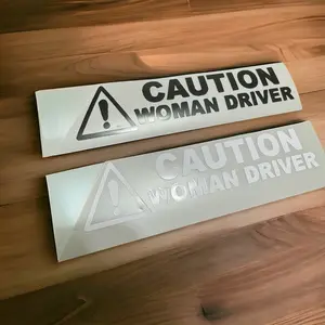 Caution woman driver Car Sticker