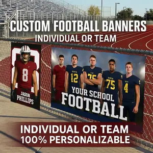 Custom Sports Banners | Football, Soccer & Team Banners | Personalized Player Posters | Individual or Team | School Spirit Décor