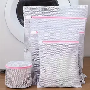 Durable Mesh Laundry Bag Set of 4 with Zipper, Suitable for Underwear and Delicate Clothes, Perfect for Washing Machine Use, Laundry Organizer