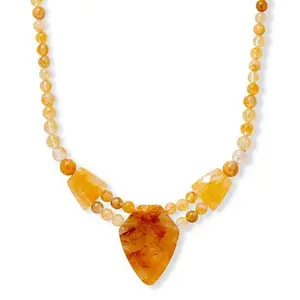 Mine Finds by Jay King 18" Yellow Quartz Beaded Station Drop Necklace