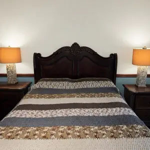 Handmade Chunky Crochet Striped Blanket - Neutral Earth Tone Throw